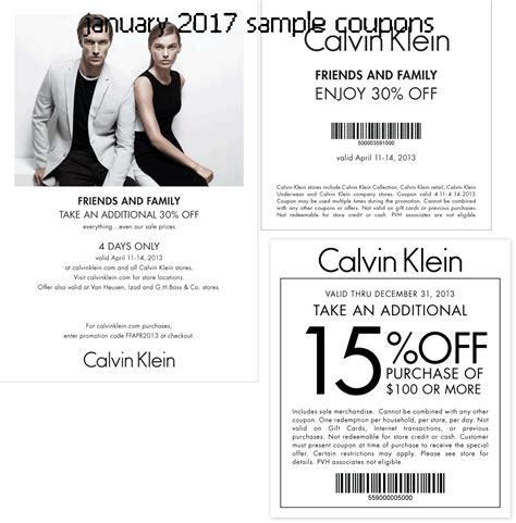 calvin klein discount coupon in store